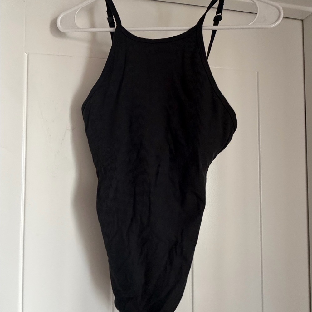 girlfriend collective Marlow Ribbed High-Neck Bodysuit